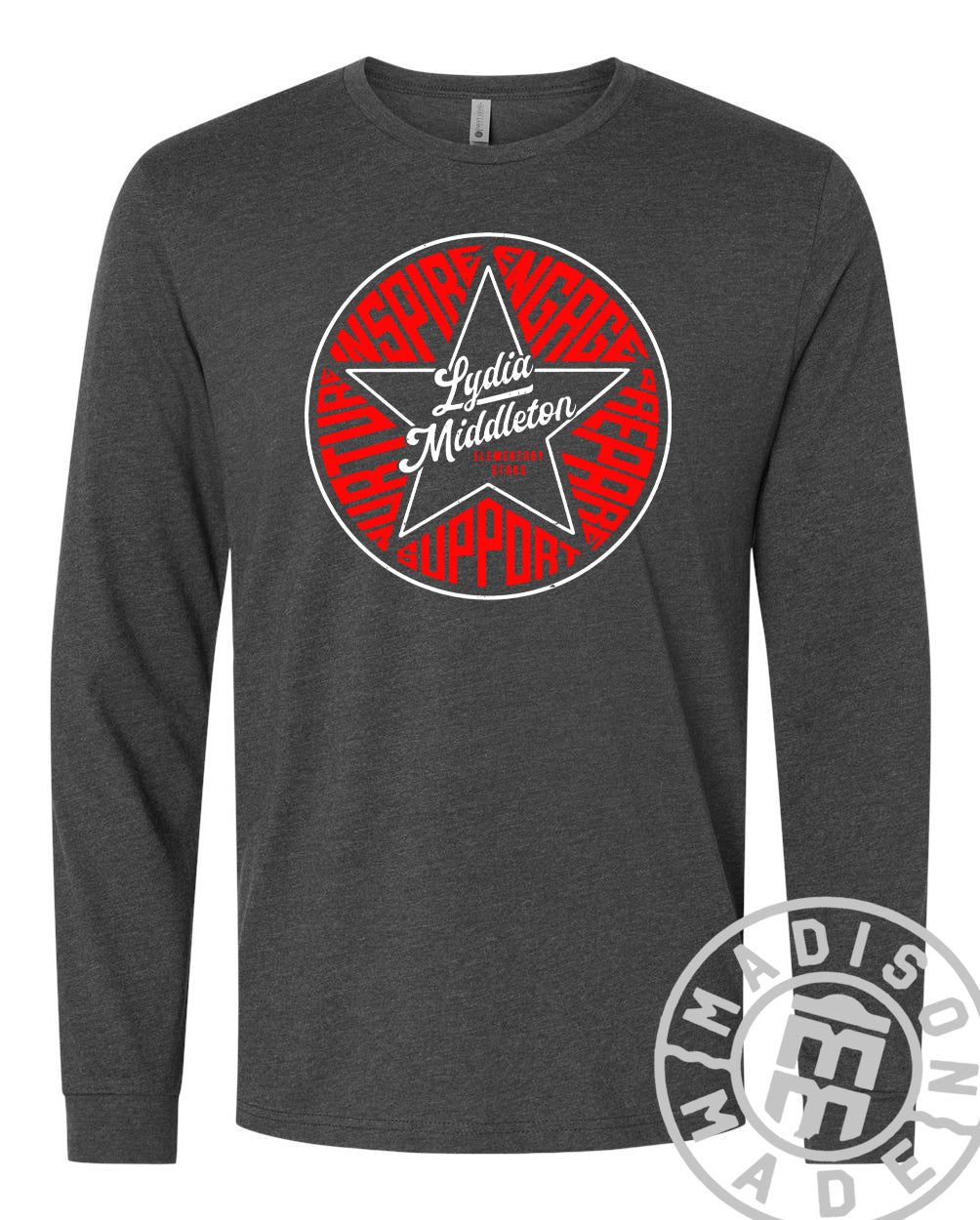 Lydia Middleton Gray Adult Long Sleeve Tee
