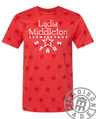 Lydia Middleton Red Adult Stars Tee