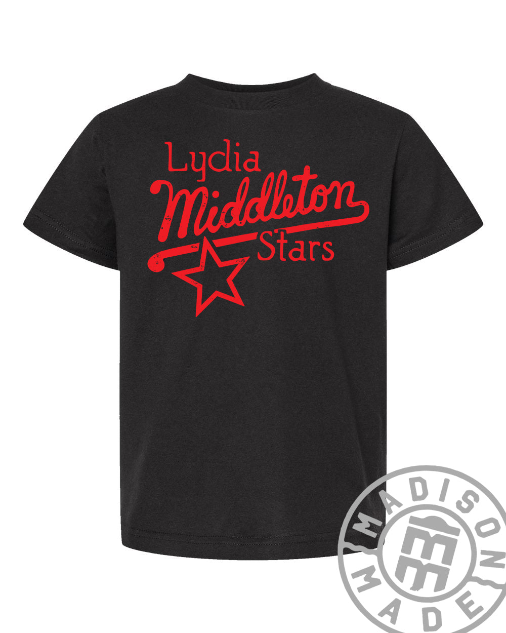 Lydia Middleton Script Black Youth Tee