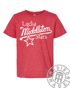 Lydia Middleton Script Red Youth Tee