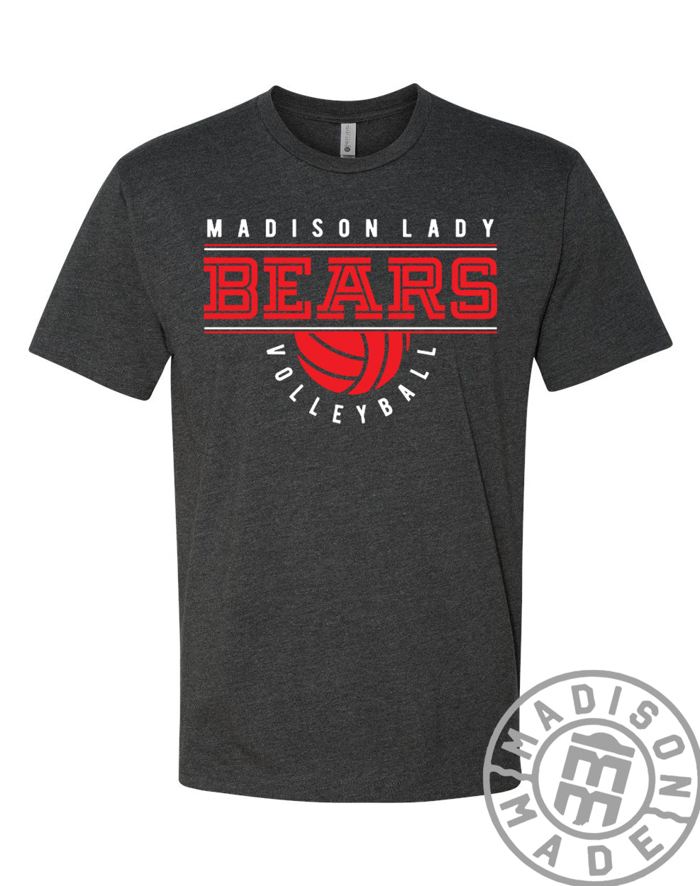 Madison Lady Bears Volleyball Charcoal Tee