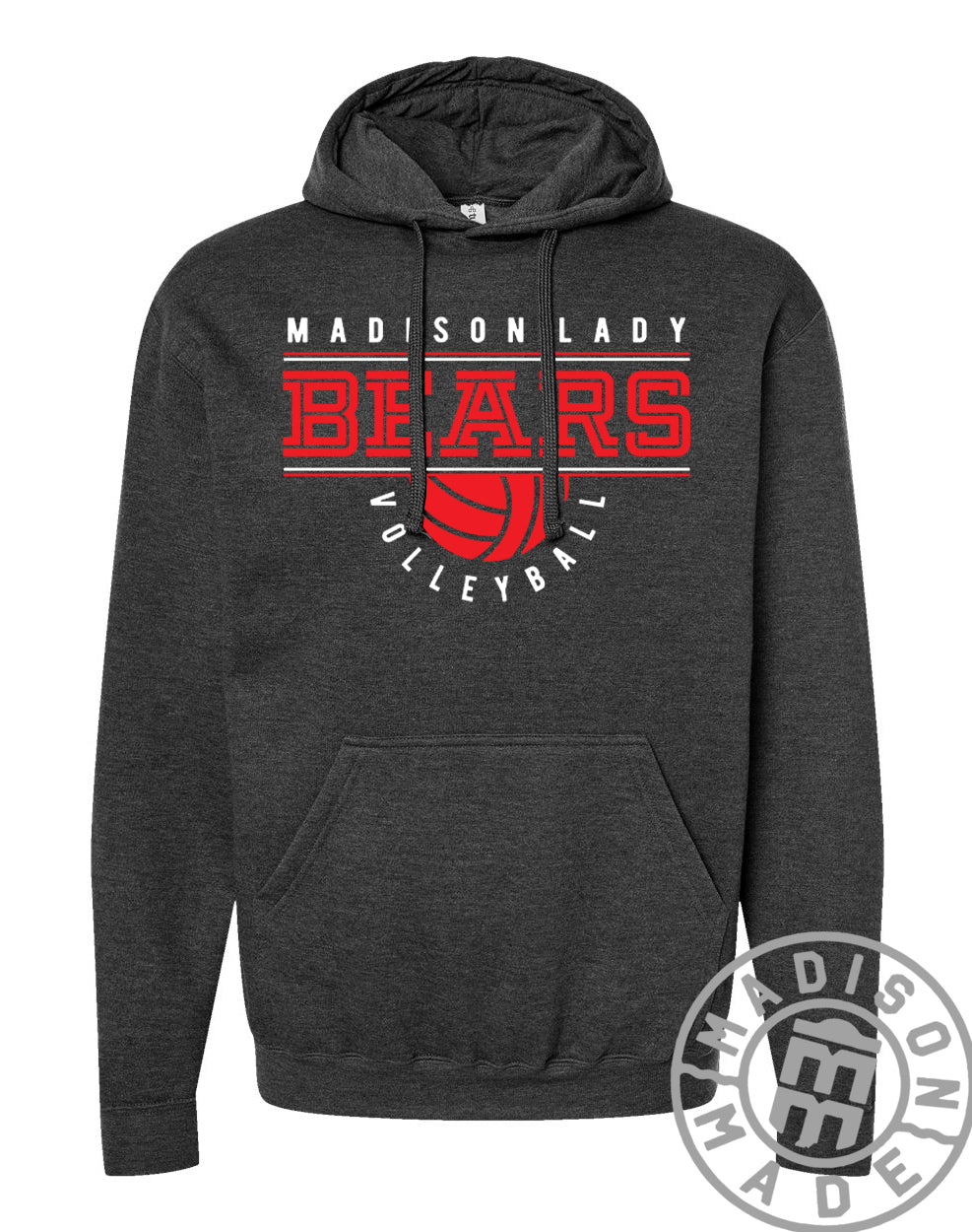 Madison Lady Bears Volleyball Charcoal Hoodie