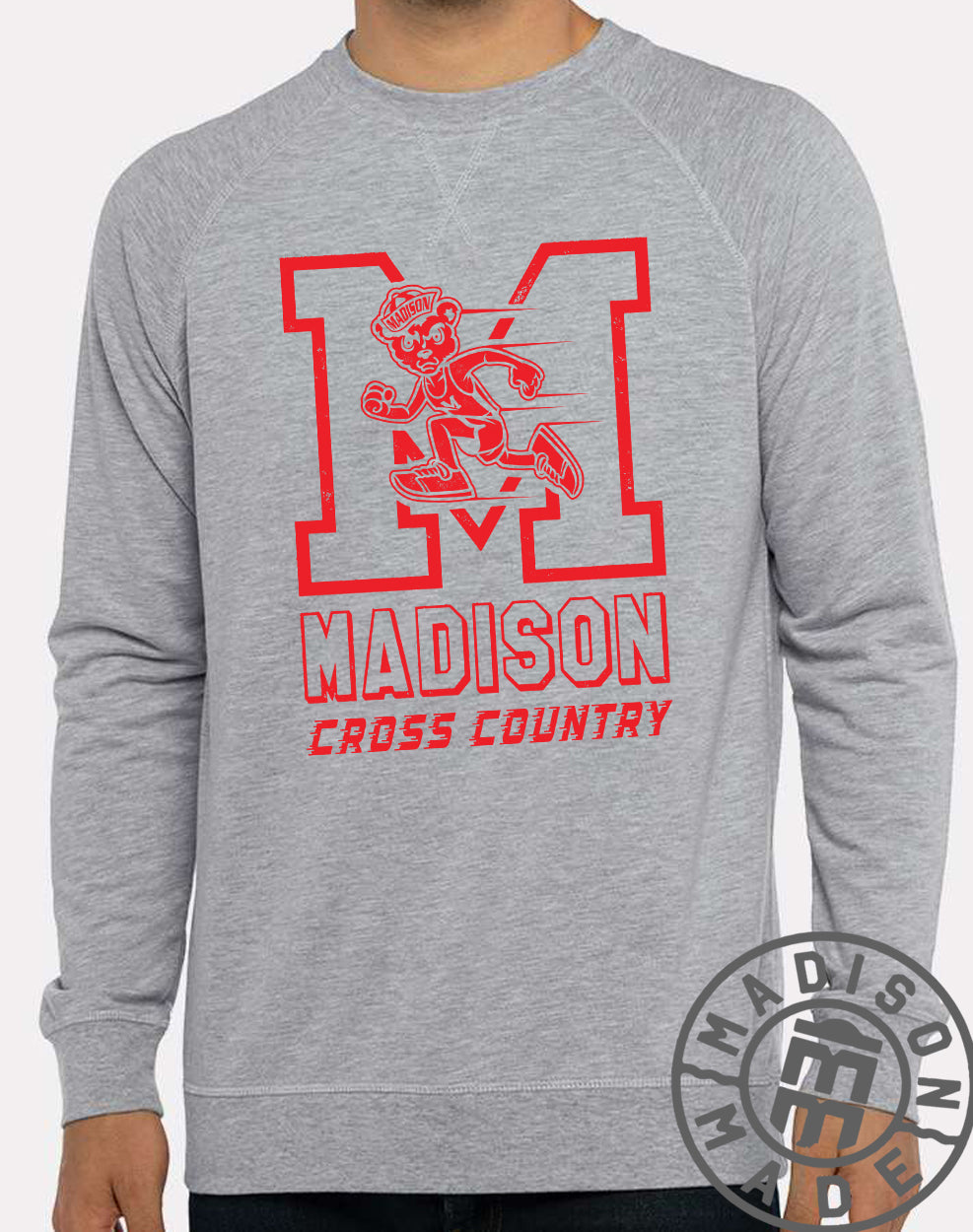 Madison Cross Country Gray M Long Sleeve