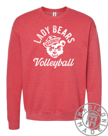 Madison Lady Bears Volleyball Crewneck (Red)