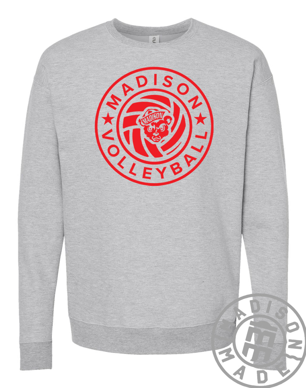 Madison Lady Bears Volleyball Circle Crewneck (Gray)