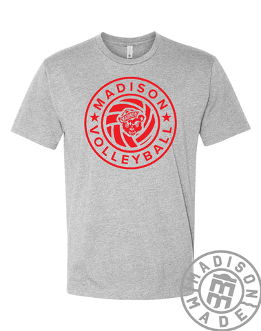 Madison Lady Bears Volleyball Circle Tee (Gray)