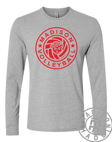 Madison Lady Bears Volleyball Circle Long Sleeve (Gray)