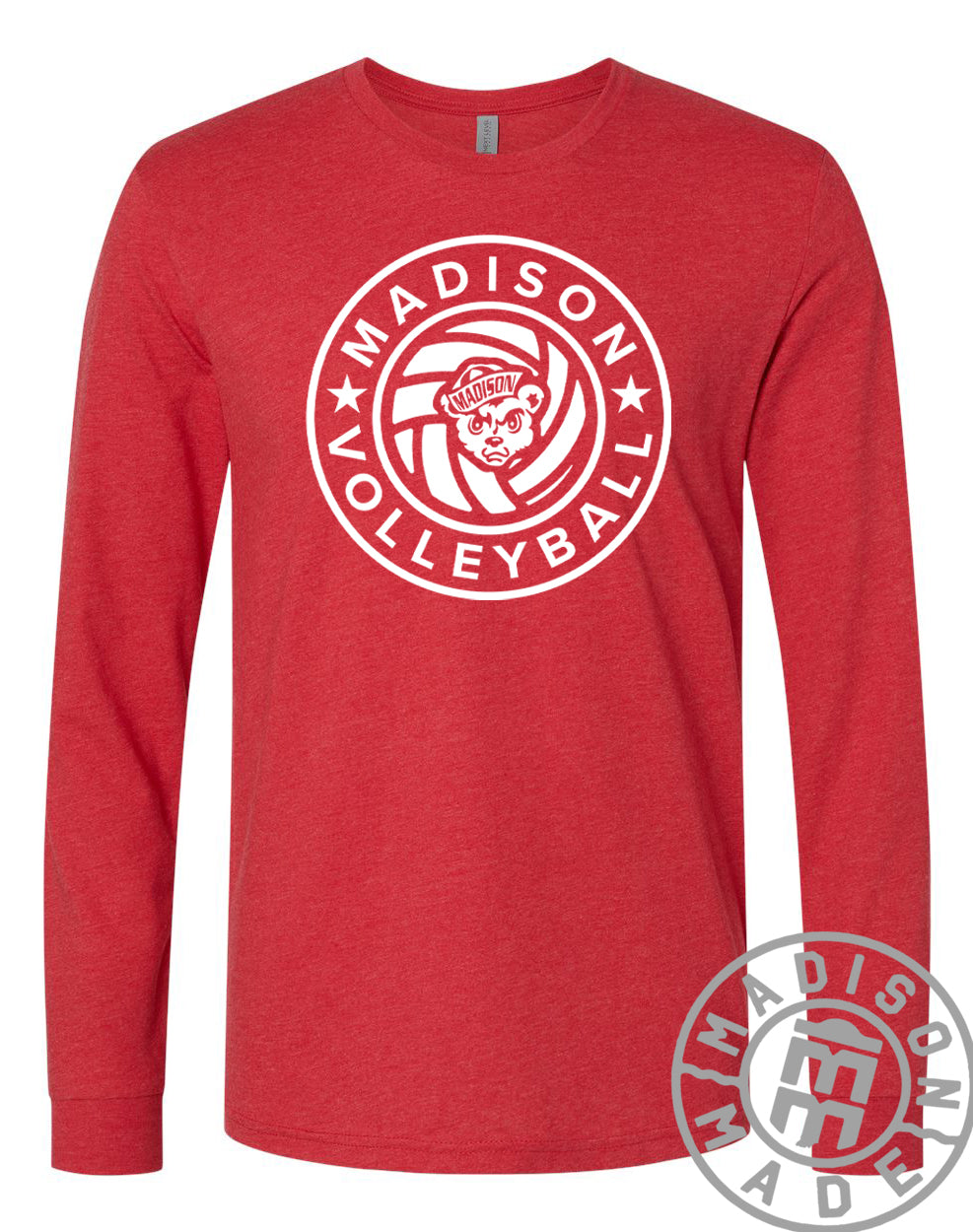 Madison Lady Bears Volleyball Circle Long Sleeve (Red)