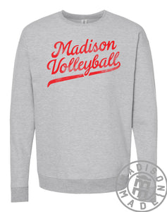 Madison Lady Bears Volleyball Script Crewneck (Gray)