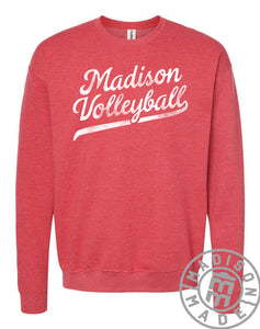 Madison Lady Bears Volleyball Script Crewneck (Red)