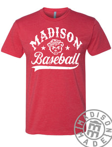 Madison Baseball Vintage Red Tee