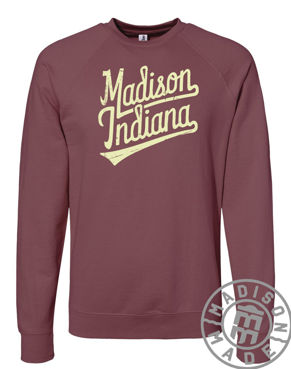 Madison In Script Madison Indiana Script Crewneck – Madison Made