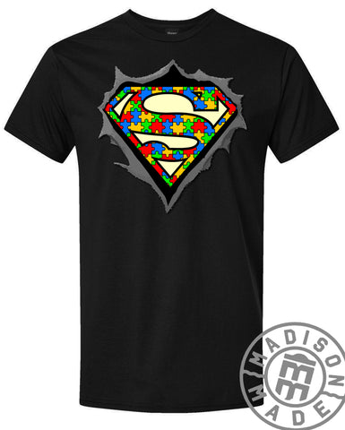 Autism Awareness Superman Tee (Lady Cubs Basketball)