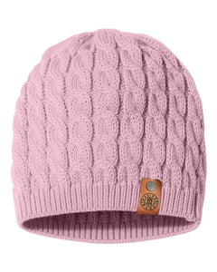 Madison Made Cable Knit Beanie (Pink)