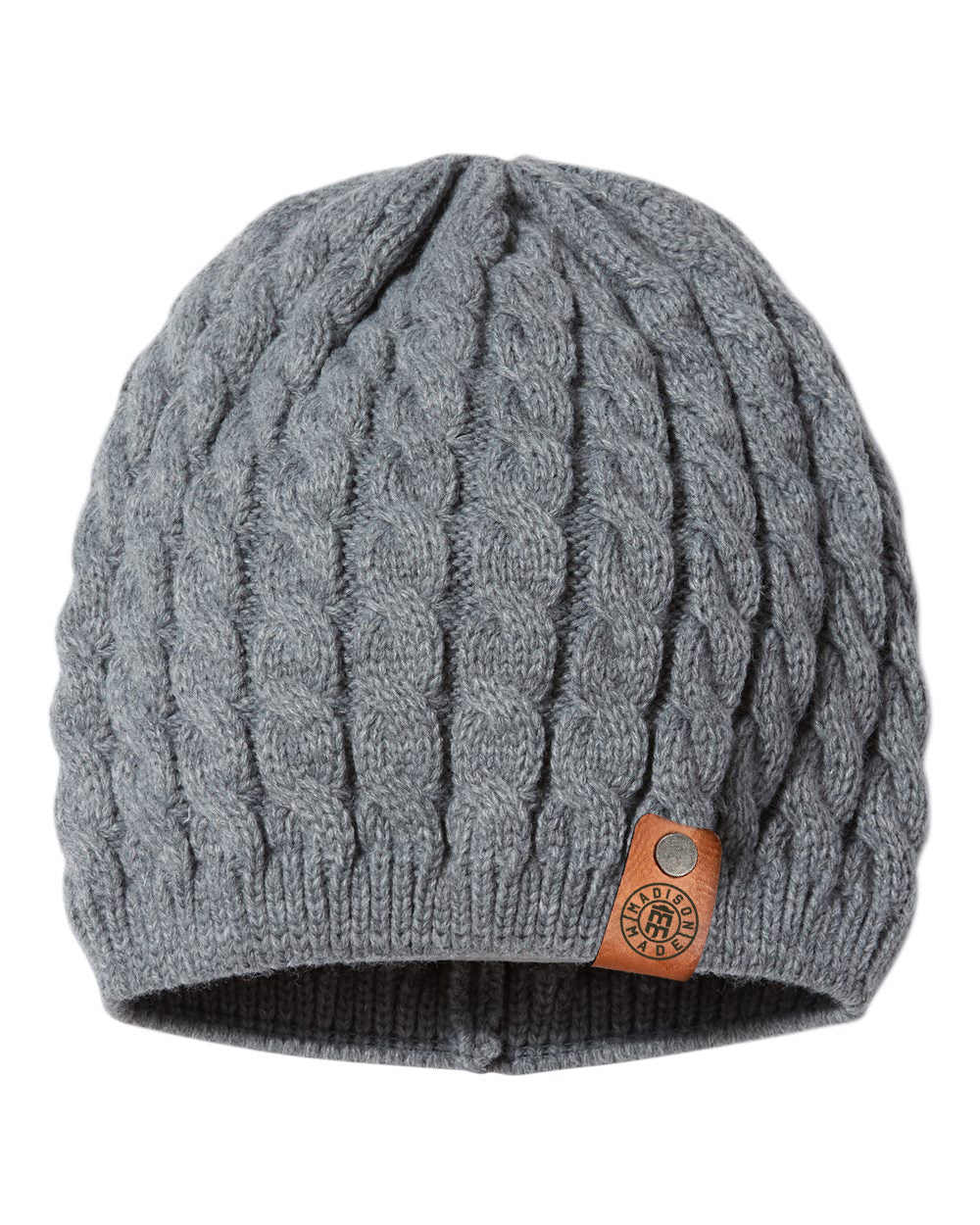 Madison Made Cable Knit Beanie (Gray)