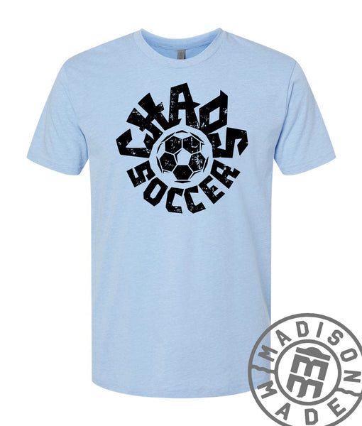 Chaos Soccer Light Blue Youth Tee