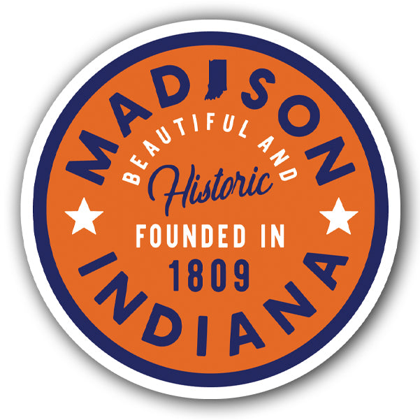 Madison Orange Circle Sticker