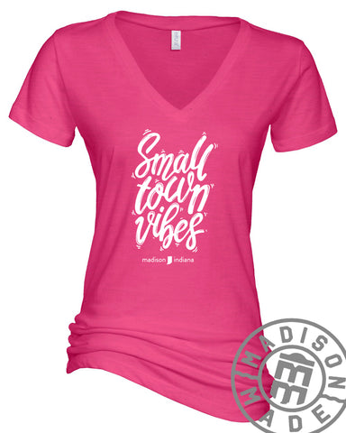 Small Town Vibes Women's V-Neck Tee