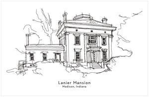 Lanier Mansion Line Drawing 11" x 17" Print